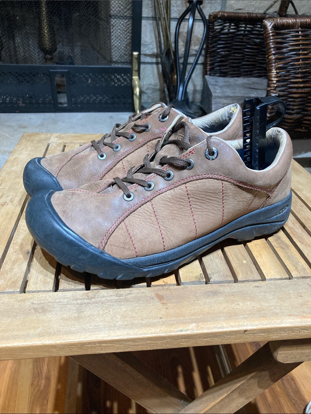 Keen Presidio Shoes Womens Size 10.5 Brown Leather Comfort Walking Sneakers
